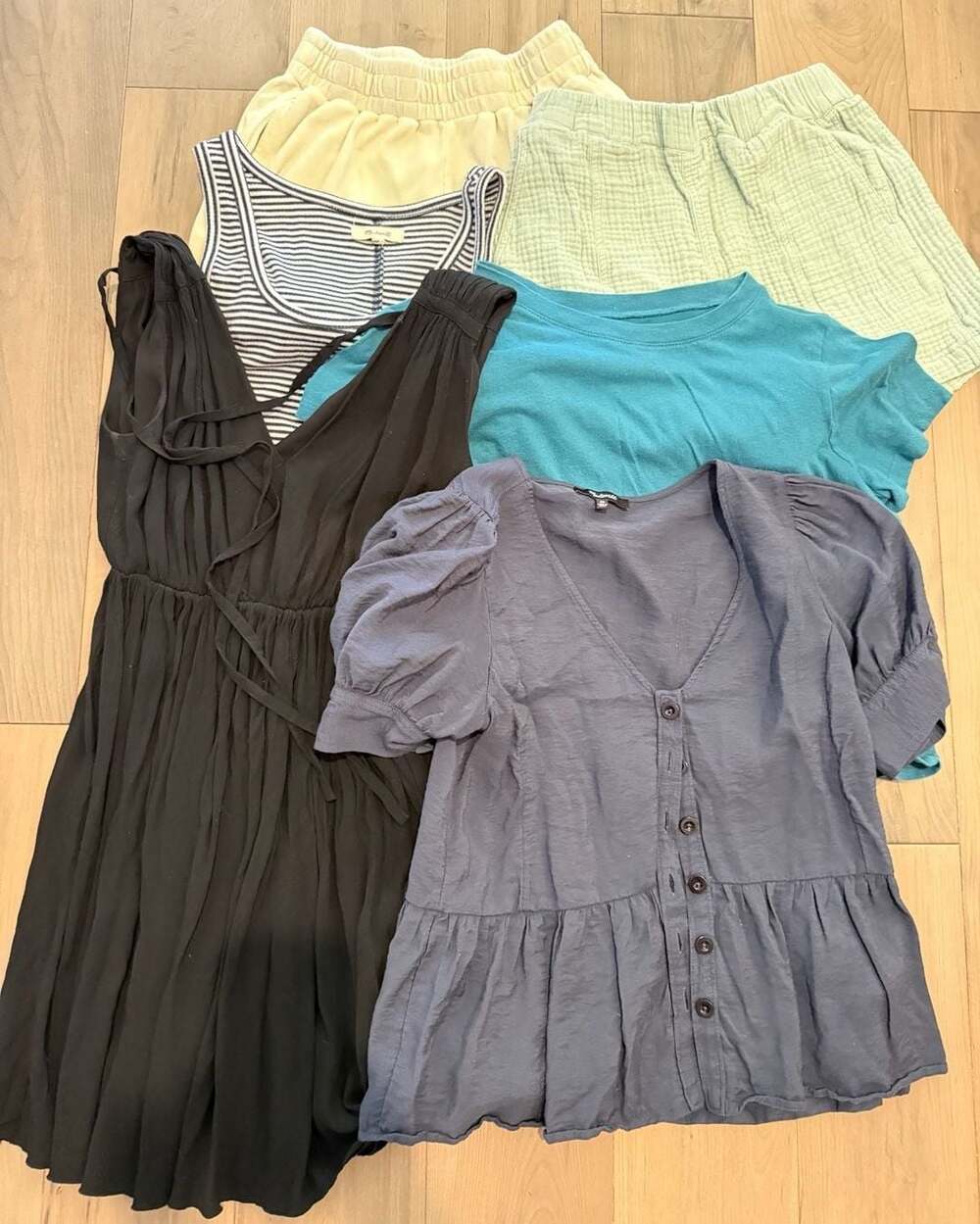 Madewell Clothing Bundle: Magnolia Dress, Peplum Top, Gauze Shorts, Tank, Tee